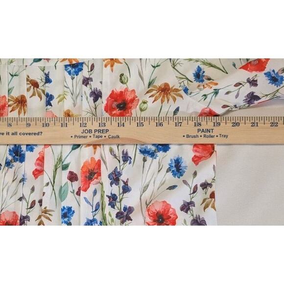 Pleated Front Summer FLORAL DRESS / Pockets, Medium - Picture 6 of 9